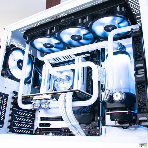 youtube.com/designsbyifr Custom PC water cooling & tech enthusiast making custom water cooled PC's and DIY creations to create unique PC's. Custom Computers, Custom Gaming Computer, Custom Computer Case, Build A Pc, Best Gaming Setup, Computer Gaming Room, Gaming Pc Build, Computer Desk Setup, Computer Build