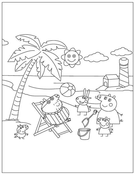 Heo Peppa, Pig Coloring Pages, Mummy Pig, Peppa Pig Family, Peppa Pig Coloring Pages, Family Coloring Pages, Pig Family, Family Drawing, Family Coloring