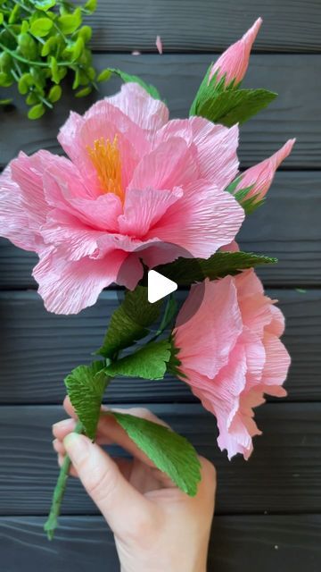 Hibiscus Crepe Paper Flowers, Crepe Flowers, Giant Flowers Diy, Paper Flower Diy, Flower Petal Template, Crepe Paper Flowers Diy, Crepe Paper Flower, Paper Craft Tutorials, Crepe Paper Flowers