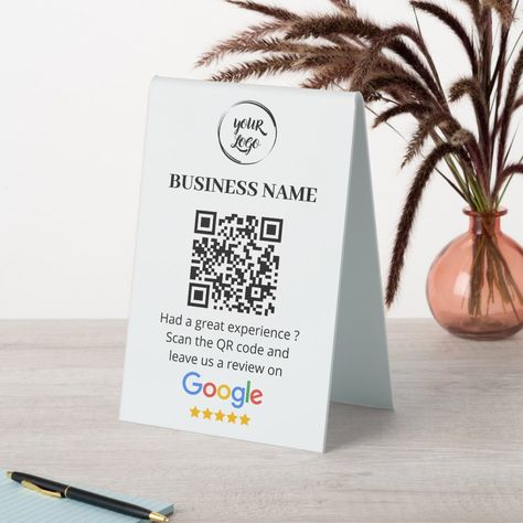 Social Media Business Cards, Qr Code Business Card, Google Reviews, Table Tents, Business Reviews, Social Engagement, Brand Experience, Diy Business, Create Sign