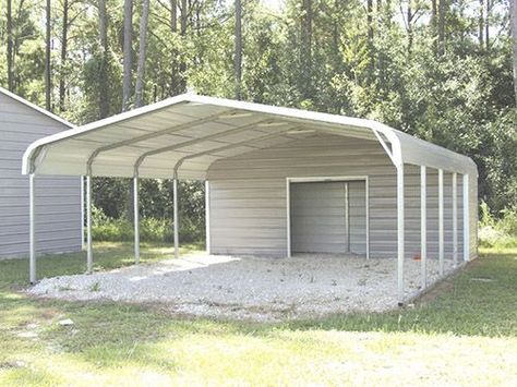 Metal Carport and Storage Shed Combos - ProBuilt Steel Buildings Metal Garage Buildings, Portable Carport, Carport With Storage, Metal Shop Building, Metal Building Kits, Carport Sheds, Garage Parking, Quotes Dream, Carport Garage