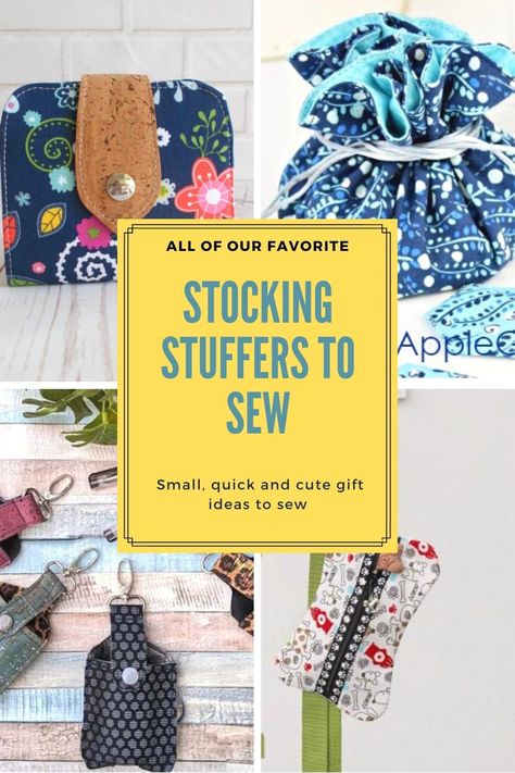 Stocking stuffers to sew, gift ideas on a small scale - Sew Modern Bags Interesting Sewing Patterns, Christmas Zipper Pouch, Sewing Projects 1 Yard Or Less, Small Sewing Gifts For Friends, Christmas Sewing Ideas Easy, Sewing Projects Small Scrap Fabric, Ornament Sewing Projects, Sewing Gift Ideas For Dad, Sewing Project Christmas Gifts