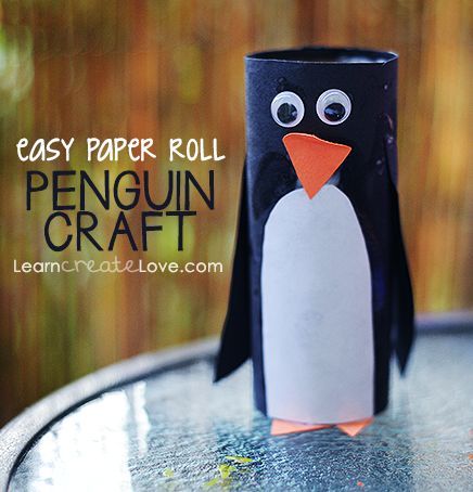 penguin craft Kids Winter Crafts, Penguin Crafts Preschool, Penguin Day, Winter Diy Crafts, Penguin Crafts, Penguin Craft, Winter Preschool, Toilet Paper Roll Crafts, Paper Roll Crafts