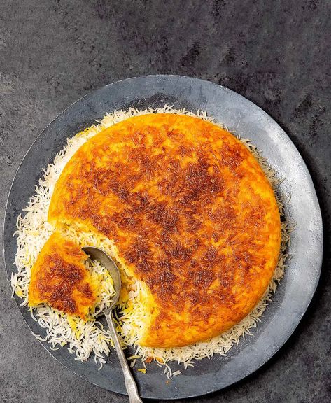 Crispy Persian Rice, Jake Cohen Recipes, Tahdig Recipe, Jake Cohen, Office Food, Recipe With Chicken, Persian Rice, Iranian Cuisine, Persian Cuisine