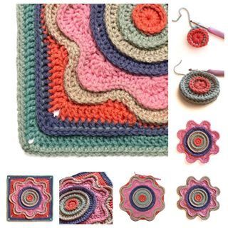 Flower Power Square - Pink Mambo Crochet Bloggers, Bio Happy, Crocodile Stitch, African Flowers, Aran Weight Yarn, Crochet Circles, I Love This Yarn, Flower Crochet, Square Crochet