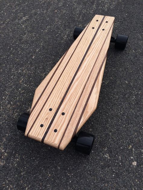 Penny Skateboard Coffin Oak Croozer by croozerboards on Etsy Black Trucks, Mini Skateboard, Longboard Design, Penny Skateboard, Black Truck, Coffin Shape, Diy Cans, Diy Picture, College Campus