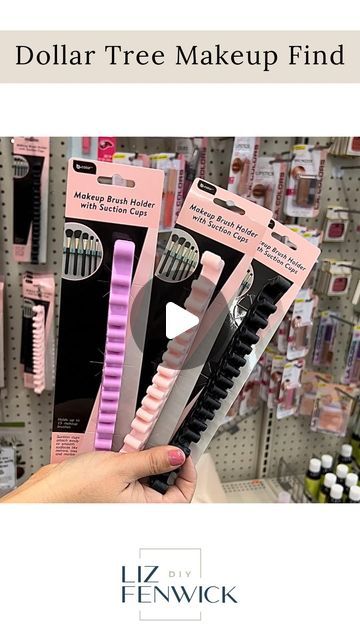 Liz Fenwick DIY on Instagram: "✨NEW✨ Dollar Tree makeup finds!!💄 These are meant to suction to your mirror and hold your makeup brushes! I think they’re genius! 🤩  #dollartreefinds #dollartreecrafts #dollartreeobsessed #dollartreecommunity #dollartreediy #dollartreehaul #dollartreeaddict #makeupbrushes #makeuporganizer #makeuporganization #beautyfinds" Dollar Tree Makeup Organization Diy, Liz Fenwick Diy, Tree Makeup, Dollar Tree Makeup, Liz Fenwick, Diy Makeup Brush Holder, Microfiber Duster, Diy Makeup Brush, Makeup Finds