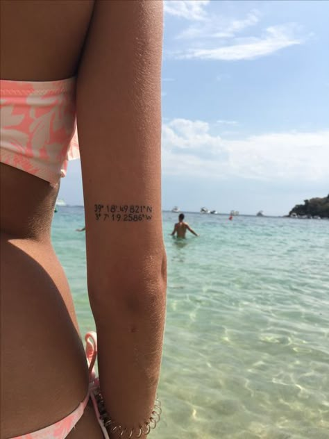 20+ woman tattoo ideas - #ideas #tattoo #woman | Coordinates tattoo, Dainty tattoos, Simplistic tattoos Coordinates Tattoo Inner Bicep, One Thing At A Time Tattoo, Woman Tattoo Ideas, Coordinates Tattoo, Elbow Tattoos, Woman Tattoo, Inspiration Tattoos, Arm Tattoos For Women, Discreet Tattoos