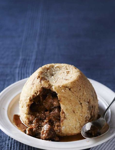 Steak & Ale Pudding Suet Pastry, Steak And Kidney Pudding, Suet Pudding, Recipes Steak, English Recipes, Main Recipes, Stew Beef, Savoury Pies, Steak And Ale