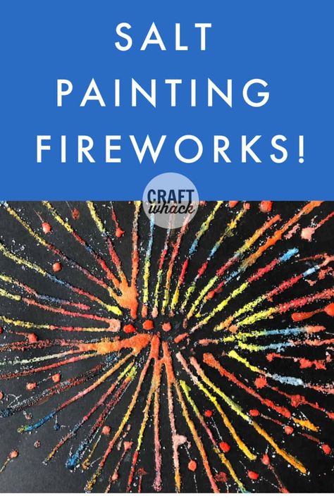 Try these salt painting fireworks with your kids for some fun 4th of July art. They'll love watching the watercolor paint travel along the salt lines! Salt Painting Ideas, Painting Fireworks, Firework Art, 4th Of July Art, Salt Watercolor, First Grade Crafts, July Art, Fireworks Craft, Teen Crafts