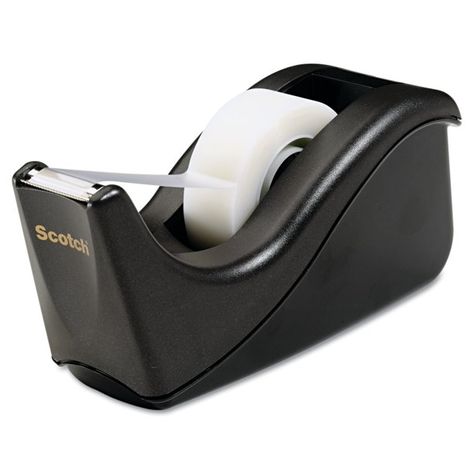 Office Tape, Tape Dispensers, Farmhouse Table Chairs, Black Desktop, Tape Dispenser, Scotch Tape, Black Tape, Dining Chair Slipcovers, School Help