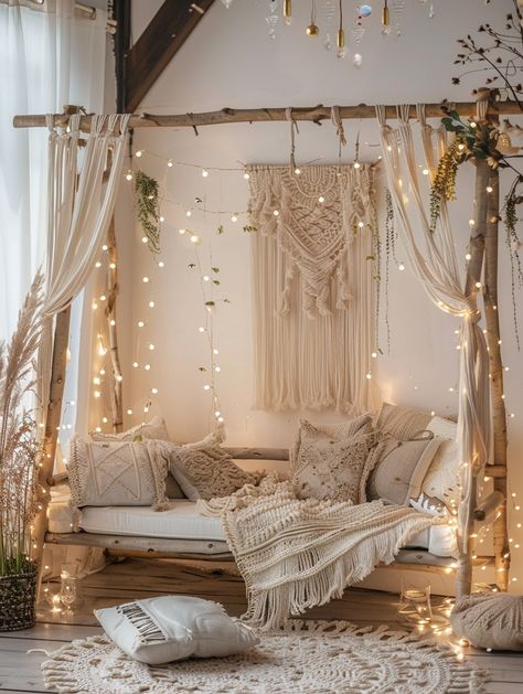 Forest Room Ideas, Meditation Room Design, Green Sofa Living Room, Forest Room, Boho Studio, Dream Bedroom Inspiration, Boho Scandinavian, Deco Studio, Boho Party