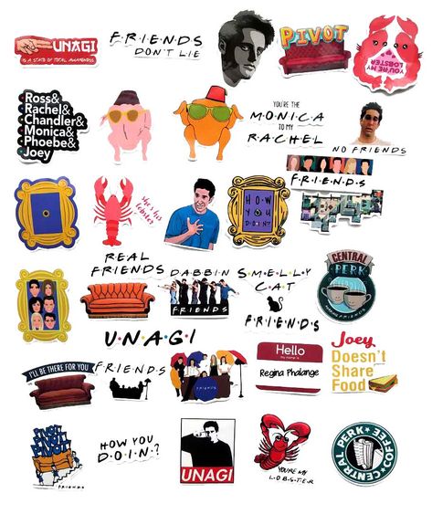 Friends Stickers, Adult Party Decorations, Smelly Cat, Friends Episodes, Friends Poster, Friends Central Perk, Cute Laptop Stickers, Friends Series, Phone Stickers