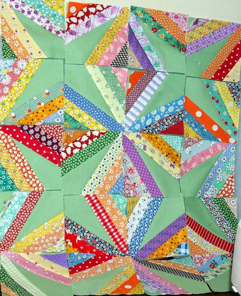 I made 20 more String Star blocks.From previous blog posts it looks like I started these blocks... Strip Quilt Patterns, String Quilt, Quilt Modernen, Scrappy Quilt Patterns, String Quilts, Scrap Quilt Patterns, Strip Quilts, Scrappy Quilt, Star Quilts