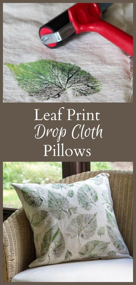 Use the natural beauty of nature to make stunning pillow at a low cost. Leaf prints on an inexpensive fabric like cotton drop cloth are so affordable and fun to create. Drop Cloth Pillows, Easy Pergola, Drop Cloth Projects, Diy Leaves, Pillow Tutorial, Eco Printing, Drop Cloth, Décor Diy, Nature Crafts