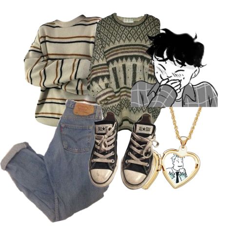 Charlie Spring Outfit Ideas, Charlie Spring Inspired Outfits, Heartstopper Clothes Style, Charlie Spring Style, Heart Stopper Outfits, Charlie Spring Clothes, Charlie Spring Outfits Heartstopper, Aesthetic Outfits With Converse, Heartstopper Aesthetic Outfit