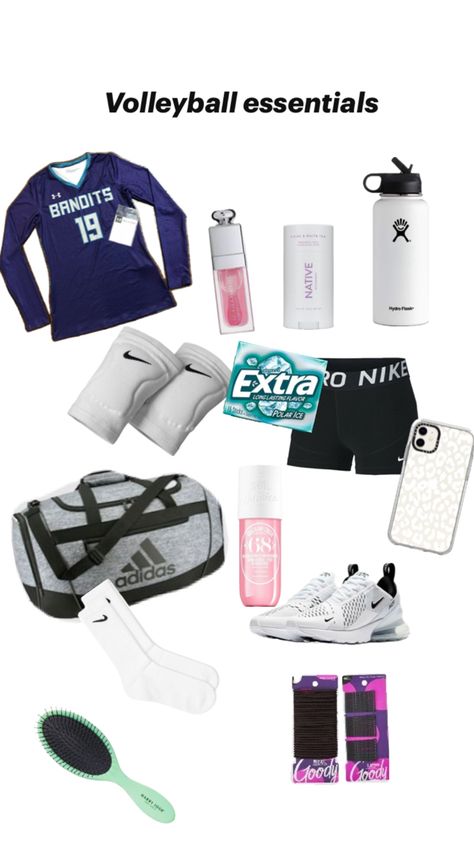 Volleyball essentials Volleyball Essentials, Volleyball Bag, Volleyball Inspiration, Volleyball Tips, Volleyball Outfits, Back To School Essentials, School Essentials, Essential Bag, Volleyball