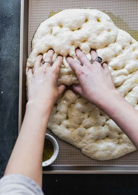 Sour Dough Focaccia, Sourdough Foccacia Bread, Sourdough Foccacia Recipe, Sourdough Focaccia, Oven Thermometer, Sourdough Starter Recipes, Garlic Breadsticks, Dough Starter, Sourdough Starter Recipe