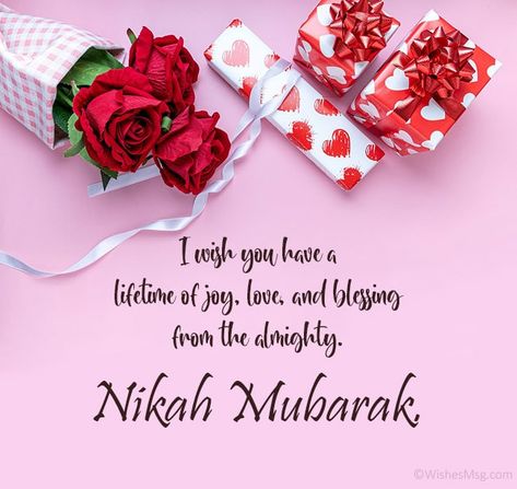 Islamic Wedding Wishes, Messages and Duas - WishesMsg Nikah Mubarak Wishes For Friend, Islamic Wedding Wishes, Wishes For Married Couple, Wedding Congratulations Quotes, Wedding Wishes For Friend, Happy Wedding Wishes, Islamic Wedding Quotes, Marriage Messages, Islamic Birthday Wishes