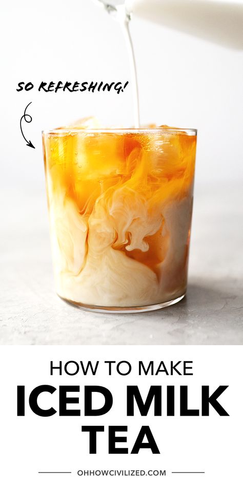 Iced Milk Tea, Iced Milk, Homemade Tea Recipes, Hot Tea Recipes, Sweet Condensed Milk, Tea Latte Recipe, Milk Tea Recipes, Easy Teas, Condensed Milk Recipes