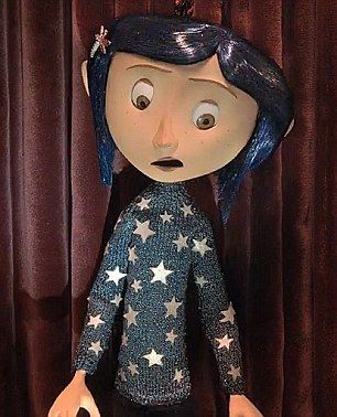 Small wonder: Designer Althea Crome hand-knitted the tiny blue star-print sweater worn by Coraline in the 2009 puppet film of the same name. It comprised of four pieces, each of which took two weeks to make Coraline Star Sweater, Midnights Bodysuit, Coraline Book, Laika Studios, Coraline Movie, Miniature Knitting, Coraline Jones, Tim Burton Movie, Knit Bracelet