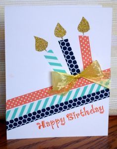 Paper Crafts Magazine, Creative Birthday Cards, Washi Tape Cards, Birthday Card Craft, Bday Cards, Cards Birthday, Cards Ideas, Birthday Cards Diy, E Card