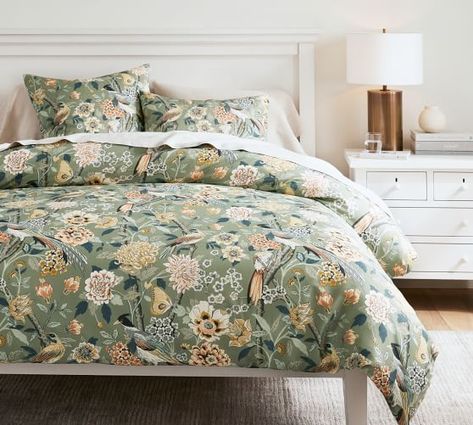 Duvet Covers & Duvet Cover Sets | Pottery Barn Fall Bedding, Floral Duvet Cover, Percale Sheets, Floral Duvet, Euro Sham, Cotton Duvet Cover, Cotton Duvet, Bed Duvet Covers, How To Make Bed