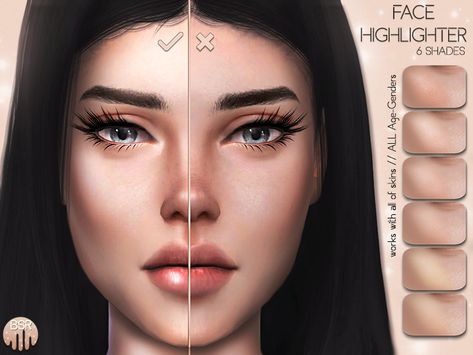 Mods Sims 4, Face Highlighter, Sims 4 Cc Eyes, Sims 4 Tsr, The Sims 4 Skin, Makeup Cc, The Sims 4 Packs, Sims 4 Cc Makeup, Sims 4 Game Mods