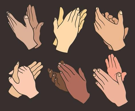 Hands Clapping Vector Icons Fox Emotes, Hand Drawing Tutorial, Theatre Illustration, Clapping Hands, Hand References, Hands Icon, Good Family, Poses Art, Draw Hands