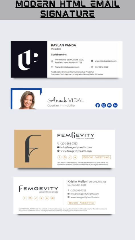 Modern clickable HTML email signature design Outlook Signature Design, Outlook Signature, Html Email Signature, Professional Email Signature, Professional Email, Email Signature Templates, Html Email, Signature Design, I Can