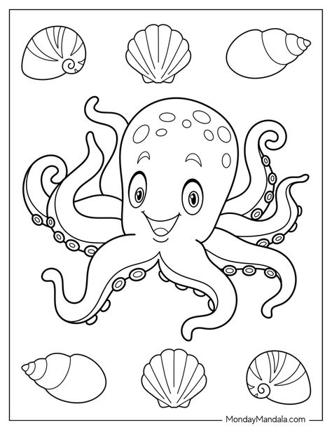 26 Octopus Coloring Pages (Free PDF Printables) Octopus For Kids, Octopus Coloring, Disney Halloween Coloring Pages, Octopus Colors, Halloween Coloring Pages Printable, Octopus Coloring Page, Bratz Coloring, Coloring Printables, Coloring Pages Free Printable