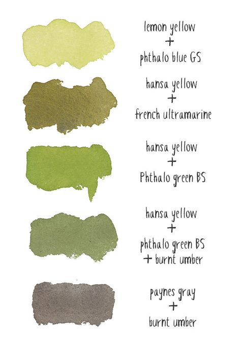 apple-paint-color-mixtures Watercolor Combinations, Watercolor Color Mixing, Watercolour Mixing, Watercolour Reference, Watercolour Lessons, Pallet Inspiration, Mixing Colours, Mixing Paint Colors, Watercolour Ideas