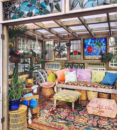 She Shed Dreams Boho She Shed, She Shed Interior, Shed Interior, Bohemian Interior Design, Backyard Greenhouse, Boho Interiors, Outdoor Sheds, She Sheds, She Shed