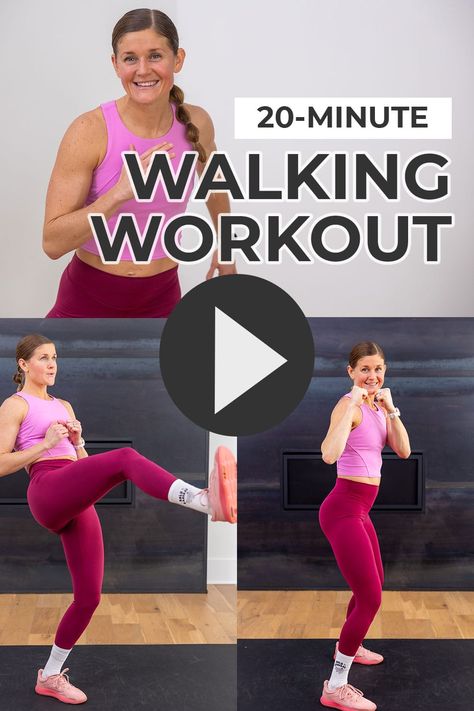 Get 2,000 steps, build full body strength and burn calories with this at home cardio workout. Bonus: it's ALL standing, and NO repeat! Each circuit alternates two minutes of power walking exercises with two minutes of strength training exercises. Walking Tabata Workout, Walking Tabata, Walking Exercises At Home, Walking Cardio Workout, At Home Cardio Workout, Exercise Hiit, Walking Exercises, At Home Cardio, Home Cardio Workout