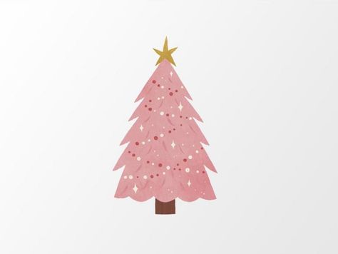 Pink Christmas Tree Clipart, Pink Christmas Tree Illustration, Pink Christmas Clipart, Pink Christmas Iphone Wallpaper, Flor Iphone Wallpaper, Animated Christmas Tree, Merry Christmas Pink, Christmas Tree Pink, Pink Christmas Png