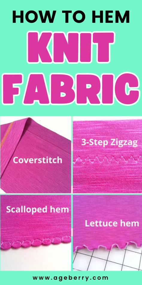 Knit Garments, Sewing Hems, Sewing Guide, Serger Sewing, Sewing Elastic, Sewing Basket, Sewing Tutorials Free, Knit Fabrics, Sewing Leather