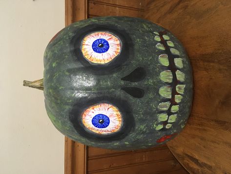 Painted Pumpkins Scary, Zombie Pumpkin Painting, Scary Pumpkin Painting, Zombie Pumpkins, Halloween Classroom, Halloween Pumpkin Designs, Scary Pumpkin, Work Party, Halloween Inspo