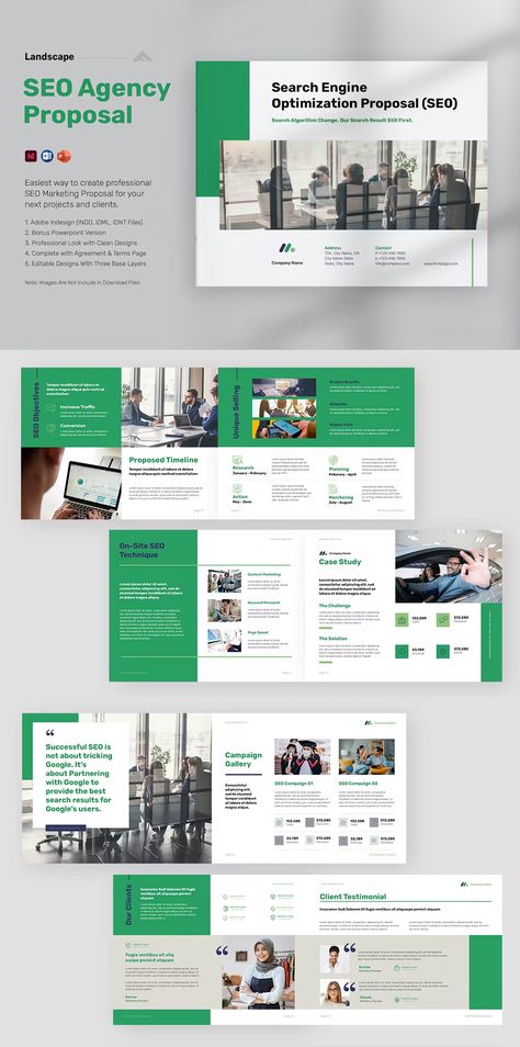 Proposal Brochure, Marketing Proposal, Proposal Template, Logo Creation, Seo Agency, Proposal Templates, Seo Marketing, Print Templates, Clean Design