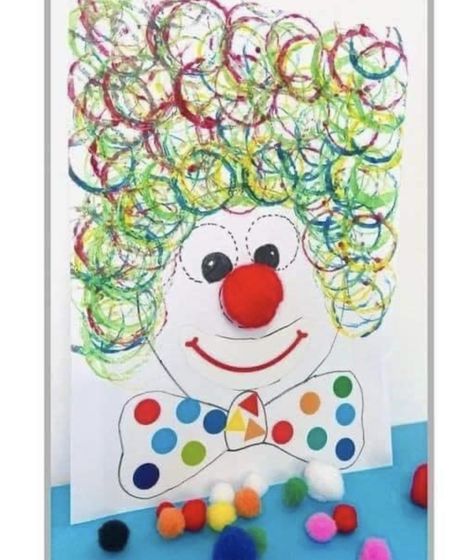 Carnival Art Preschool, Clown Preschool Craft, Karnaval Basteln, Carnival Crafts Preschool, Carnival Art Projects For Kids, Carnival Preschool Activities, Carnival Activities For Preschool, Circus Preschool Activities, Clown Crafts Preschool