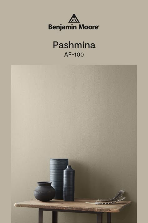 Bathroom Colors Neutral, Dark Beige Wall Color, Dark Beige Paint, Cashmere Paint Color, Dark Beige Paint Colors, Darker Neutral Paint Colors, Pashmina Benjamin Moore Living Rooms, Pashmina Benjamin Moore Color Palettes, Urban Taupe Paint Color