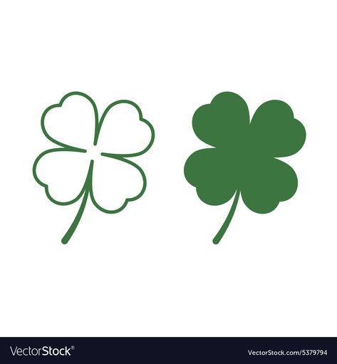 Clover Drawing Simple, Four Leaf Clover Tattoo Design, Four Leaf Clover Illustration, Clover Illustrations, Clover Outline, Leaf Drawing Easy, Clover Symbol, Logo Design Coffee, Four Leaf Clover Tattoo