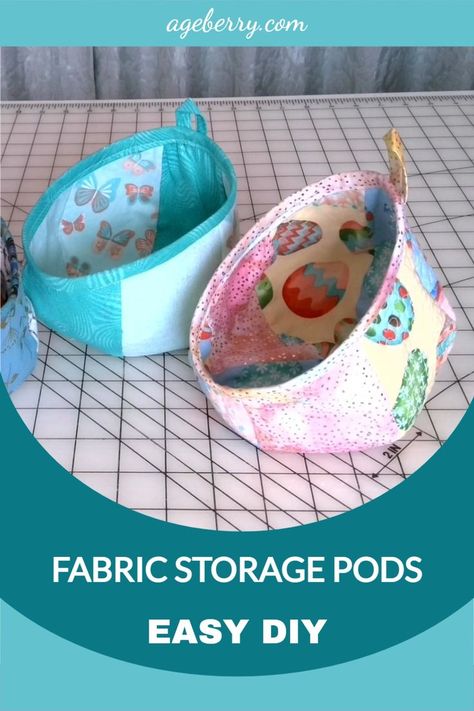 how to make fabric storage pods Diy Storage Pods, Diy Fabric Storage, Storage Pod, Basket Sewing Pattern, Crochet Fall Decor, Storage Pods, Fabric Basket Tutorial, Colorful Baskets, Fabric Storage Baskets