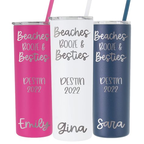 PRICES MAY VARY. Personalized - Each tumbler has your chosen text and applicable design of your choice. Permanent Design - Using laser engraving technology, it strips away the top layer of paint to reveal the underlying stainless steel. Insulated - These stainless steel tumblers are vacuum insulated and keep your drinks hot or cold for hours. Tumbler Care - Highly recommended for hand wash only to preserve design details. However, it can be top rack dishwasher safe on low heat. Each tumbler is p Beach Cups, Vacation Tumbler, Bachelorette Cruise, Potluck Ideas, Cruise 2023, Beach Bachelorette, Laser Engraving Machine, Family Cruise, Personalized Cups