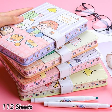 Cute Note Books For School, Kawaii School Supplies Notebooks, Note Book Aesthetic, Cheap Notebooks, Cute Stationery School Supplies, Спонж Beauty Blender, Kawaii Book, Pastel Notebook, Kawaii Notebook