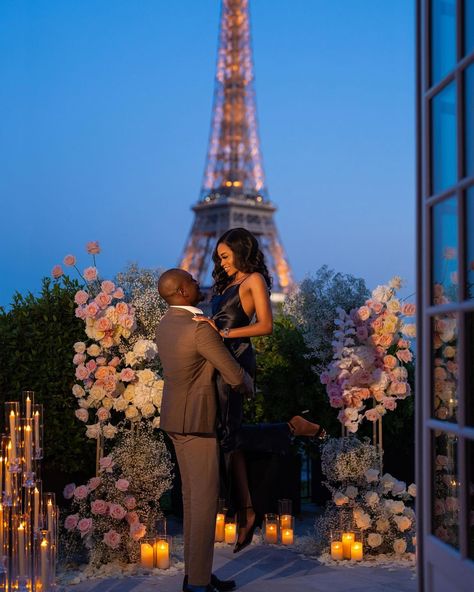 @alimah shared a photo on Instagram: “I SAID ‘YES!’ I couldn’t have dreamt of a more beautiful proposal from such a perfect gentleman. 🥰❤️🇫🇷” • Aug 16, 2021 at 6:30pm UTC Eiffel Tower Proposal, Paris Proposal, Perfect Gentleman, Shangri La Hotel, Romantic Hotel, I Said Yes, Balloon Flowers, Proposal Engagement, Shangri La