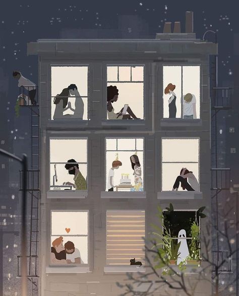 Pascal Campion, Window Drawing, Night Sky Painting, Anime City, City Drawing, Canvas Painting Designs, Concrete Art, Family Illustration, Art Programs