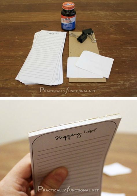 Use this step-by-step tutorial to create your very own DIY note pad! This project is the perfect way to keep your shopping list organized and in one place. How To Create Notepads, Diy Notepads How To Make, Diy Note Pad, Diy Notepad, Notepad Crafts, Teacher Gift Baskets, Diy Stationary, Book Repair, Group Crafts