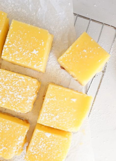 Claire Saffitz's Lemon Bars - Gourmae Cafe Quick Bakes, Vegan Lemon Bars, Dessert Person, Vegan Lemon Curd, Last Crumb, Grilled Peach Salad, Curd Filling, Lemon Bar, Lemon Curd Filling