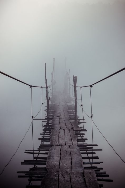 Leo Valdez, Old Bridge, The Fog, A Bridge, Alam Yang Indah, Abandoned Places, Dark Fantasy Art, White Photography, The Words