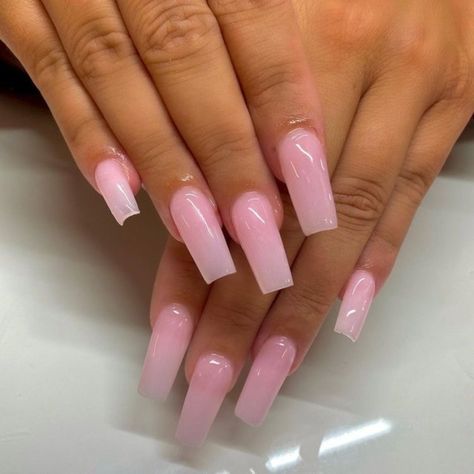 Translucent Pink Nails, Tapered Square Nails, Transparent Nails, Work Nails, Simple Acrylic Nails, Short Square Acrylic Nails, Long Acrylic Nails Coffin, Acrylic Nails Coffin Pink, Long Square Acrylic Nails